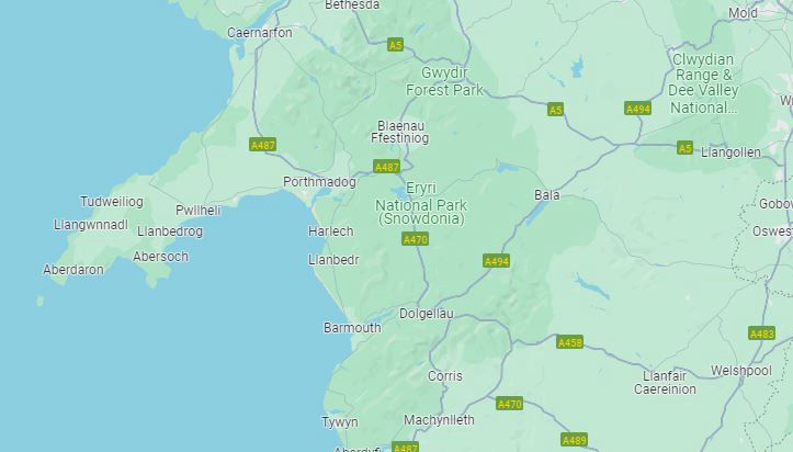 Map of North Wales